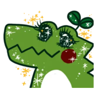 🙃 cá sấu, dễ thương, động vật, hoạt hình, xanh lá cây telegram sticker