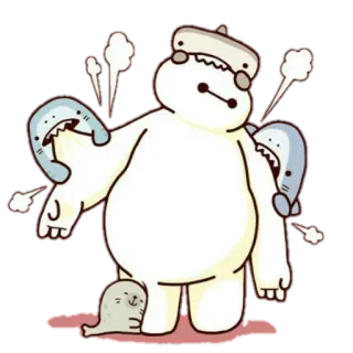 🙂 Baymax Big Hero 6 ベイマックス, ベイマックス, ロボット, 漫画, キャラクター, かわいい, フレンドリー telegram sticker