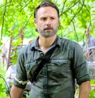 😒 Rick Grimes The Walking Dead Рик Граймс, Ходячие мертвецы, Эндрю Линкольн, зомби-апокалипсис, выживание, AMC whatsapp sticker