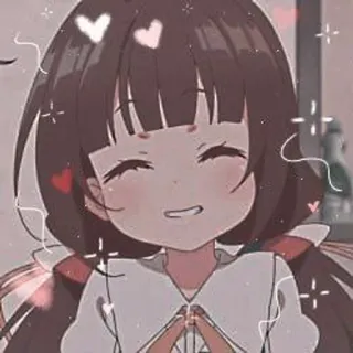 💗 Anime, Kawaii, Lindo, Chica, Corazones, Dibujos animados telegram sticker