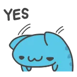 ✅ YES ja, schattig, blauw, kat, blij telegram sticker