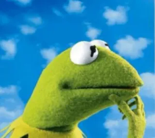 🧐 Kermit カーミット, カエル, 考えてる, マペット, ミーム, 思索的 telegram sticker