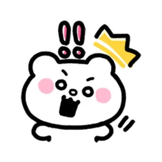 💨 การ์ตูน, หมี, มงกุฎ, กระต่าย, น่ารัก, สติกเกอร์, สัตว์ telegram sticker
