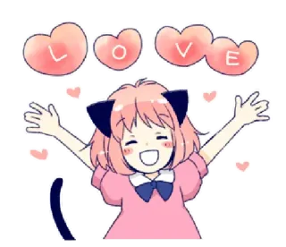 🤗 LOVE amore, cuori, carino, cartoni animati, anime whatsapp sticker