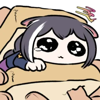 ❤️ anime, manga, cat girl, cute, crying, kawaii, sad telegram sticker