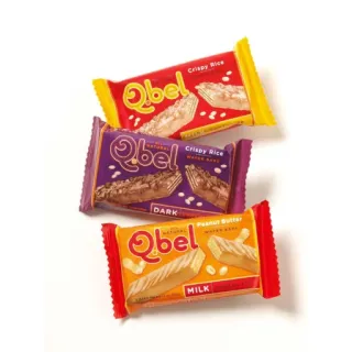 🍫 Qbel Crispy Rice Wafer Bar cibo, snack, wafer, cioccolato, caramella, riso whatsapp sticker
