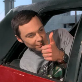 👍 Sheldon Cooper The Big Bang Theory Sheldon Cooper, thumbs up, The Big Bang Theory, tv show, comedy, character telegram sticker