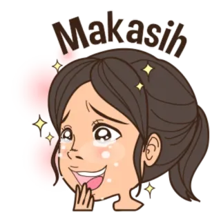 ☺️ Makasih gracias, agradecido, expresión, sticker, dibujos animados, chica whatsapp sticker