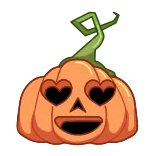 😍 pumpkin, halloween, love, heart eyes, cute, fall, holiday telegram sticker