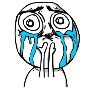 😂 Meme, pleurer, triste, Internet, Trollface telegram sticker
