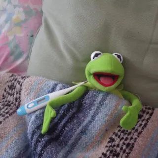 😐 Kermit 커밋, 아픔, 온도계, 독감, 인형, 짐 헨슨, 개구리 telegram sticker
