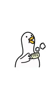 🌟 tea duck, tea, cartoon, bird, drinking, beverage telegram sticker