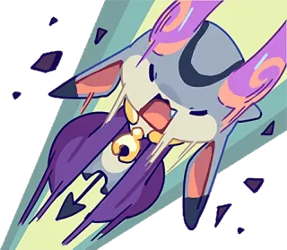 😠 sticker, cute, cartoon, fantasy creature, purple, animal telegram sticker