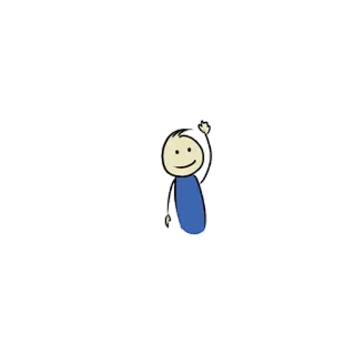 😌 omino stilizzato, che saluta, cartone animato, illustrazione, semplice, disegno telegram sticker
