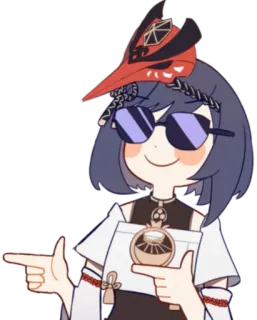 🍁 Kujou Sara Genshin Impact Anime, Karakter, Game, Kacamata Hitam, Kujou Sara, Genshin Impact whatsapp sticker