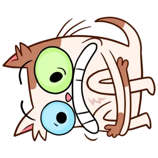 😟 chat, dessin animé, drôle, animal, mignon, expression, autocollant whatsapp sticker
