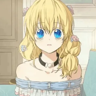 🌸 Anime, Manga, Chica, Rubia, Linda, Ilustración, Dibujo animado whatsapp sticker