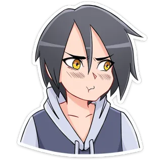 🙄 anime, cartoon, angry, person, face, avatar telegram sticker