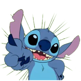 👍 Stitch Cartoon, Disney, Alien, Niedlich telegram sticker