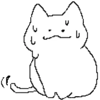 😣 cat, cartoon, cute, animal, sticker telegram sticker