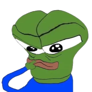 😐 Pepe the Frog ペペザフロッグ, ミーム, ネットミーム, カエル, 考えてる telegram sticker