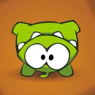 😀 Om Nom Cut the Rope Om Nom, Cut the Rope, monstre vert, mignon, dessin animé, jeu vidéo whatsapp sticker