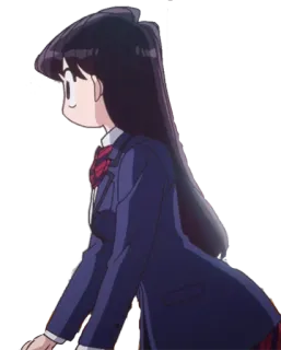 🥺 Komi Shouko Komi Can't Communicate Anime, Seragam sekolah, Rambut hitam, Tampak samping, Komi Can't Communicate, Komi Shouko, Gadis, Imut telegram sticker