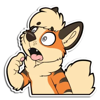 🍕 furry furry, fursuit, anthropomorphic, surprised, shocked, cute, cartoon telegram sticker