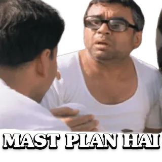 😀 MAST PLAN HAI lucu, meme, komedi, india, rencana telegram sticker