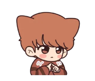 😳 chibi, cute, kawaii, cartoon, anime, manga, boy, person telegram sticker