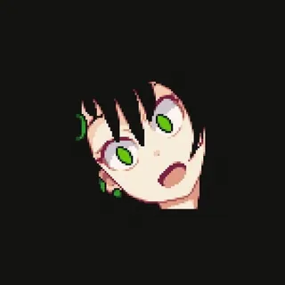 🦋 Anime, Garota, Pixel art, Expressão, Chocada, Fofa telegram sticker