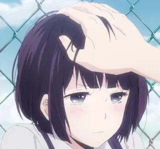 🕸 Anime, Dziewczyna, Klepanie po głowie, Słodkie, Płot telegram sticker