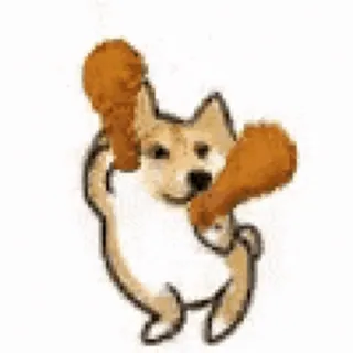🌟 doge, dog, chicken, meme, food telegram sticker