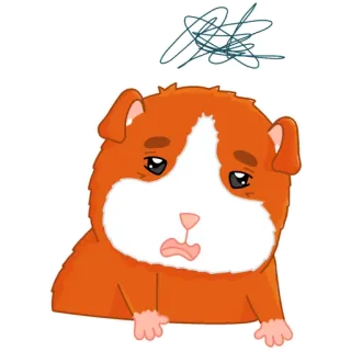 🧟‍♀️ モルモット, 悲しい, かわいい, 漫画, ステッカー, 動物 telegram sticker