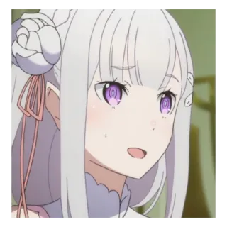 🔪 Emilia Re:Zero Anime, Chica, Linda, Re:Zero, Emilia, Elfo, Dibujos animados whatsapp sticker