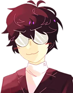 😼 Dibujos animados, Anime, Personaje, Gafas, Retrato, Dibujo telegram sticker