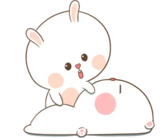 🐽 coelho, fofo, animal, desenho animado, kawaii, adorável, bonitinho telegram sticker