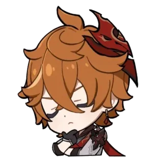 🤔 Childe Genshin Impact Childe, Genshin Impact, Anime, Personaje de juego, Videojuego, Pelirrojo whatsapp sticker