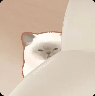 🐾 kaprikacom 猫, 動物, 可愛い, ペット, 子猫, 覗く, ベージュ, イラスト telegram sticker