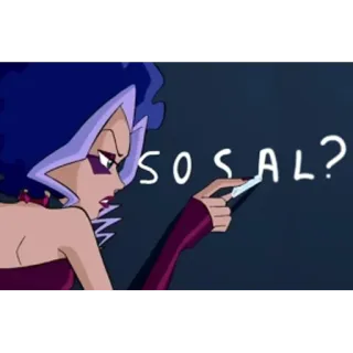 ❔ SO SAL? kreskówka, anime, pytanie telegram sticker