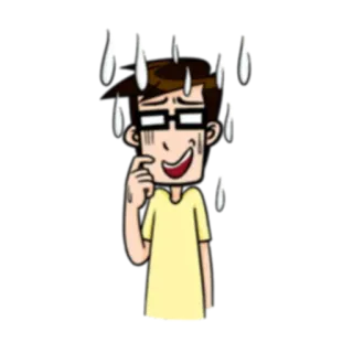 😅 nervous, sweating, cartoon, anxious, worried, stress telegram sticker
