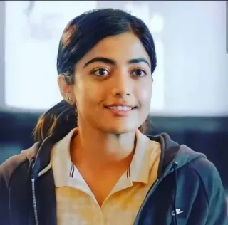 😃 Rashmika Mandanna Indiase actrice, Rashmika Mandanna, Zuid-Indiase actrice, Beroemdheid, Portret, Vrouw telegram sticker
