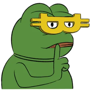 🤫 Pepe the Frog ペペ, カエル, ネットミーム, 暗号資産, ビットコイン telegram sticker