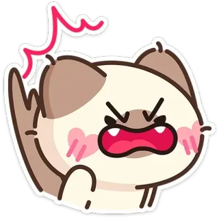 🐱 Katze, wütend, Cartoon, Sticker, süß, Tier telegram sticker