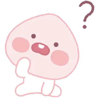 🧐 물음표, 생각, 귀여운, 분홍색, 만화, 카와이 telegram sticker