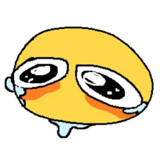 😢 emoji, traurig, weinen, gelb, blob telegram sticker