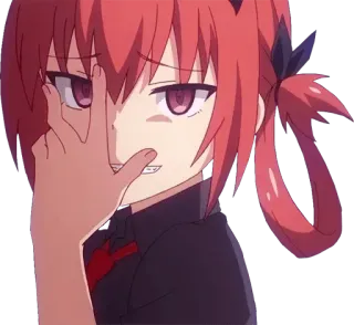 😈 Satania Gabriel DropOut Anime, Satania, Middelvinger, Gabriel DropOut, Beledigend gebaar telegram sticker