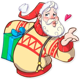 😘 Santa Claus Papai Noel, Natal, Feriado, presente, coração whatsapp sticker