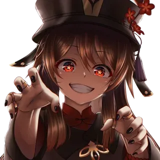 😼 Hu Tao Genshin Impact Anime, Genshin Impact, Hu Tao, Videojuego, Personaje, Fanart telegram sticker