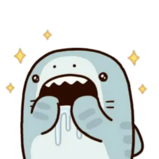 😍 サメ, かわいい, 漫画, 幸せ, 可愛い, 動物 telegram sticker